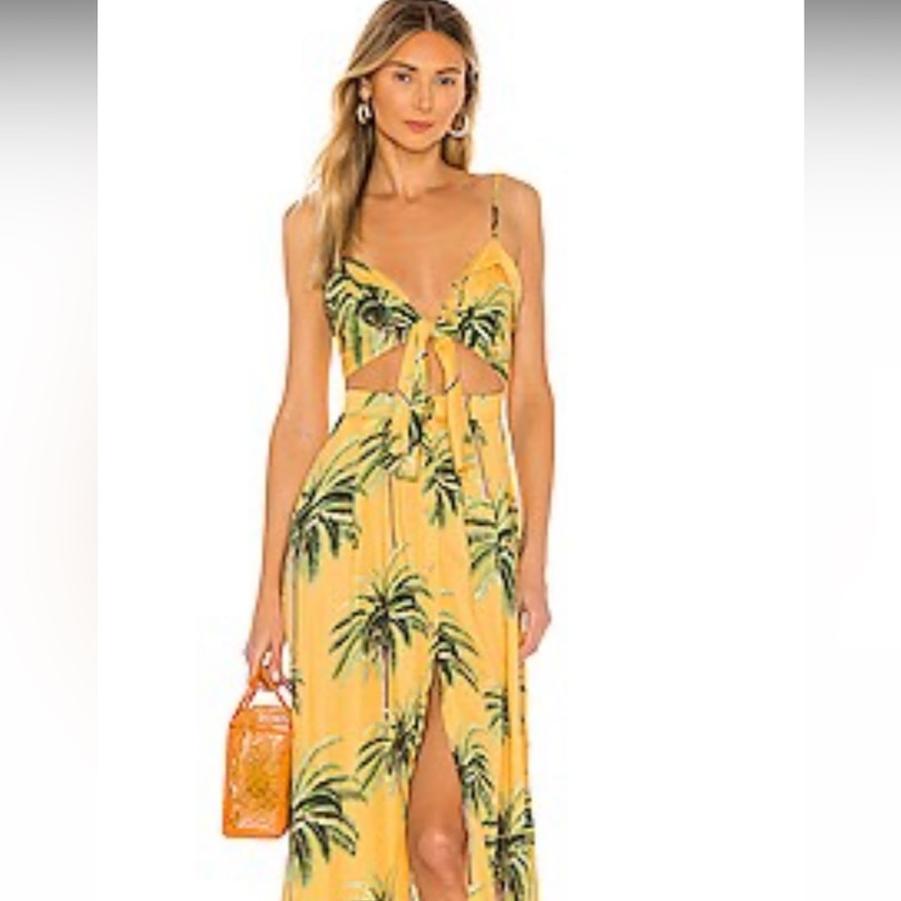 AGUA BENDITA Palm Tree Dress Size Small